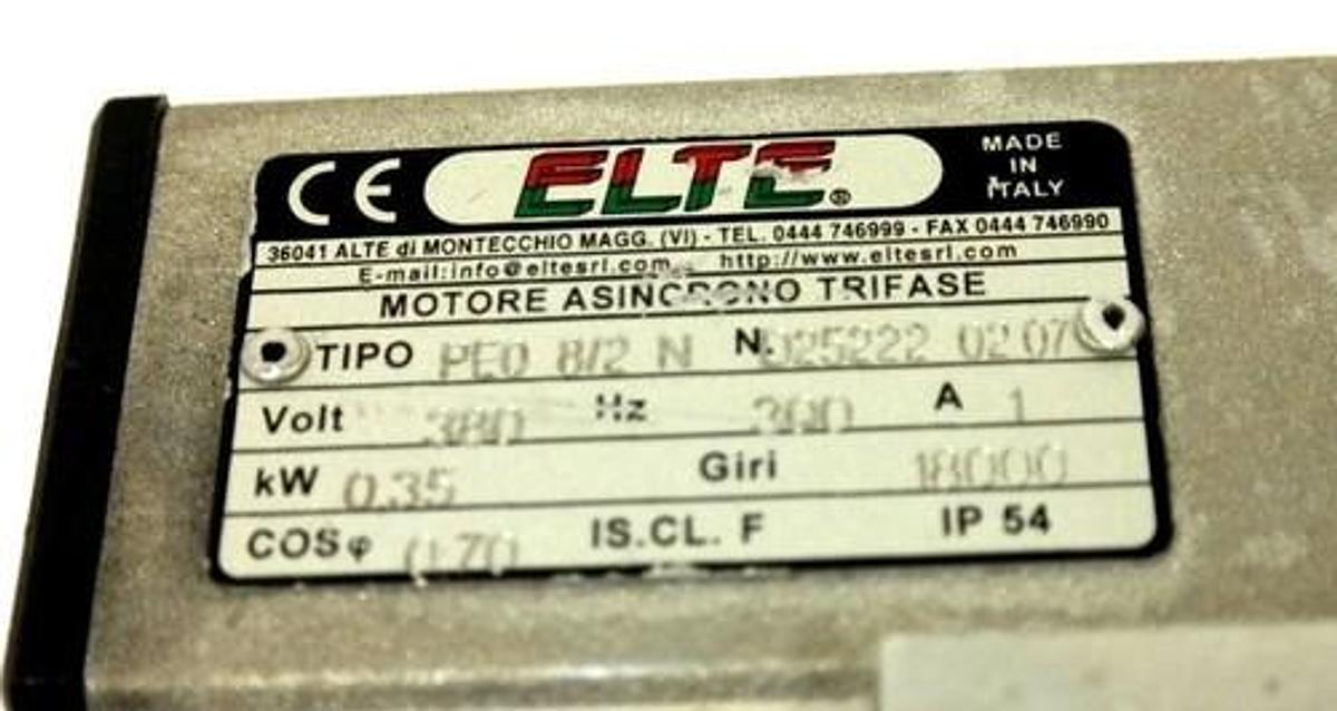 Used ELTE PE0 8/2 N D25222 02.07 380V 300HZ 1A 0.35KW 18000RPM CNC MOTOR PEO 8/2