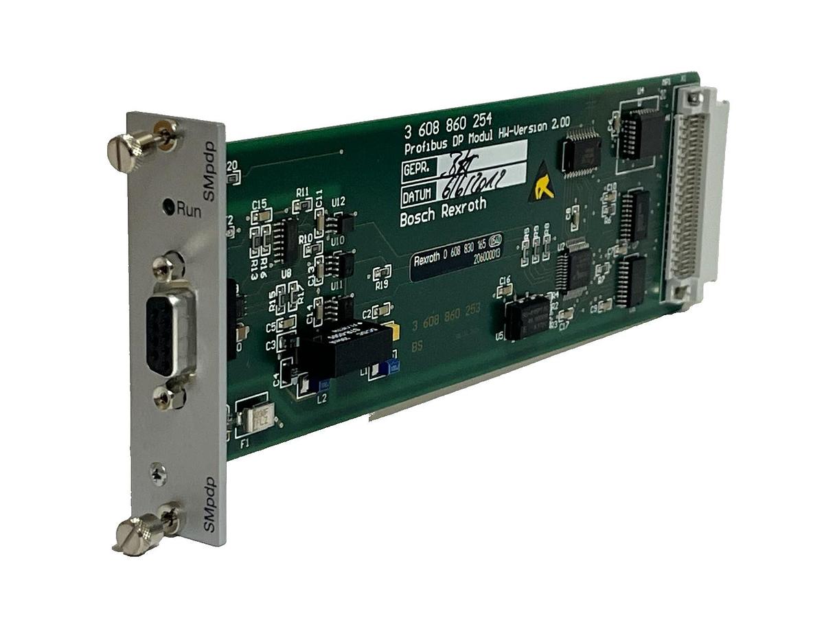 Used Bosch Rexroth 3-608-860-254 / 0-608-830-165 SMpdp Profibus DP Module