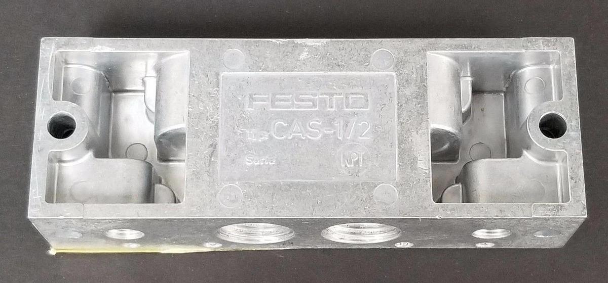 Used FESTO CAS-1/2 NPT VALVE END PLATE CAS1/2