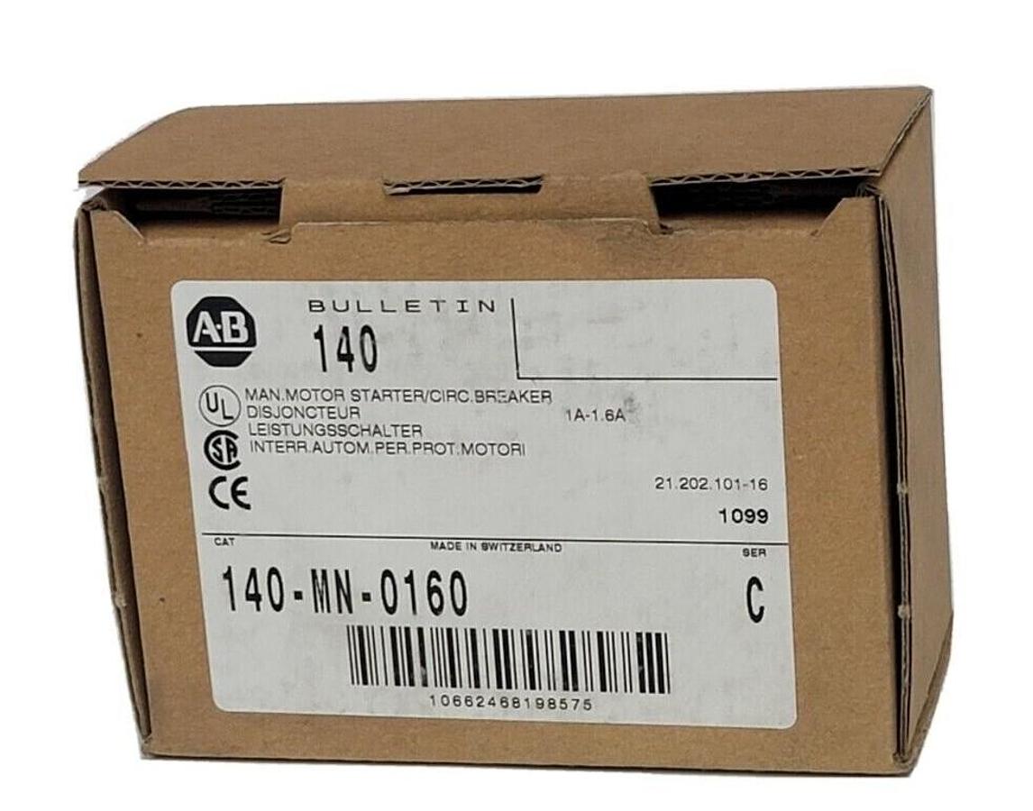Used NEW ALLEN BRADLEY 140-MN-0160 /C MANUAL STARTER/CIRCUIT BREAKER 140MN0160