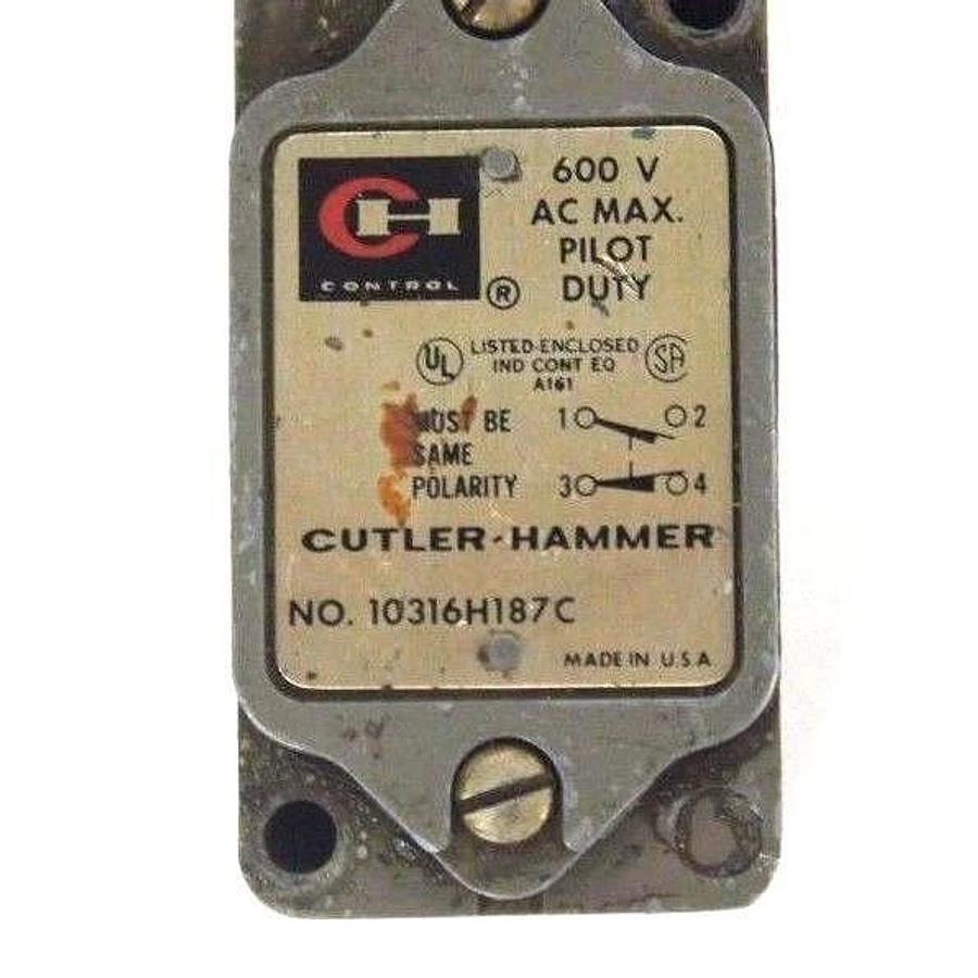 Used CUTLER HAMMER 10316H187C LIMIT SWITCH 600VAC MAX