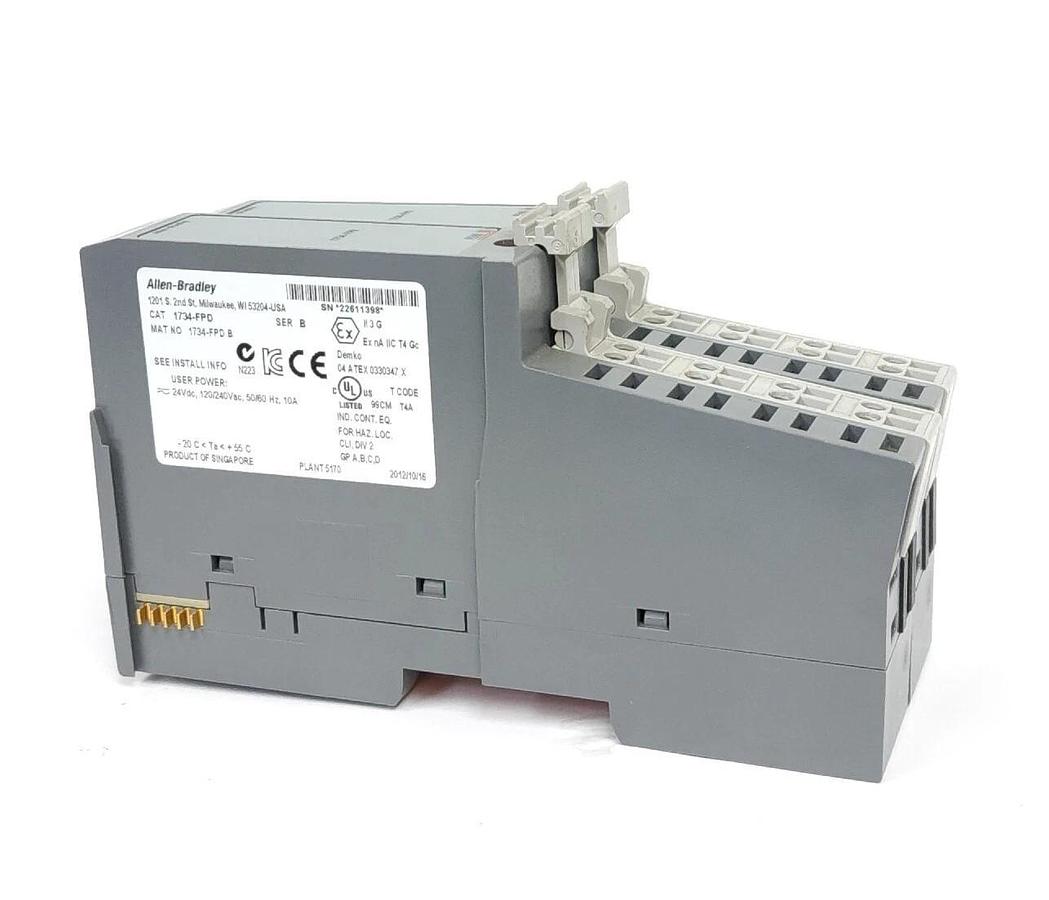 Used LOT OF 2 ALLEN BRADLEY 1734-FPD SER. B FIELD POWER DISTRIBUTOR MODULES