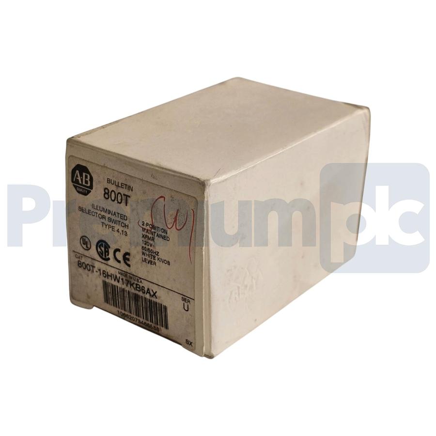 Used ALLEN BRADLEY 800T-16HW17KB6AX /U 30mm ILL SELECTOR SWITCH 800T-16HG17KB6AX NSMP
