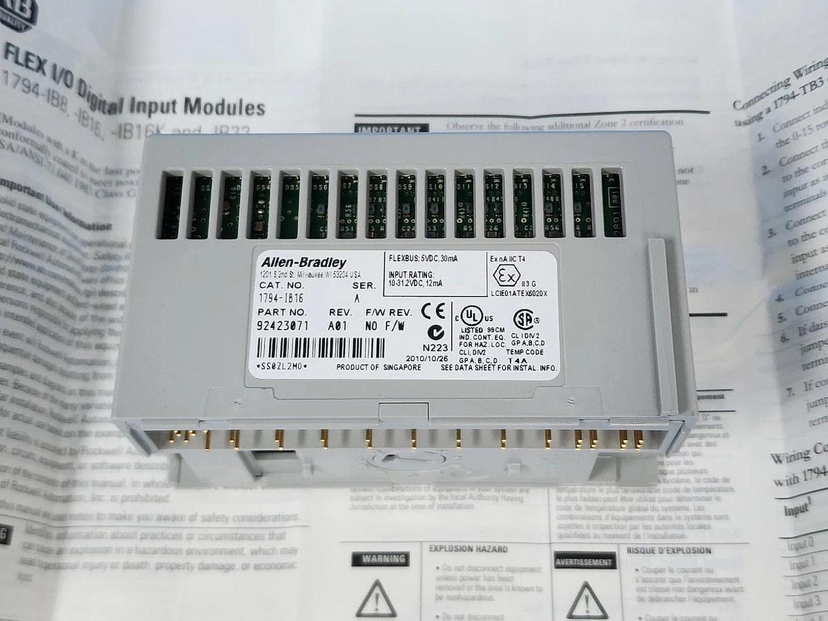 NIB ALLEN BRADLEY 1794-IB16 SER. A FLEX INPUT MODULE 16 POINT