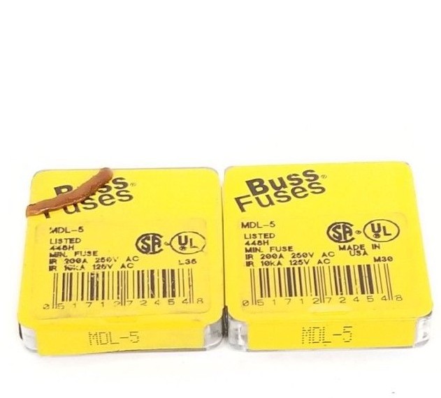 Used LOT OF 8 NEW COOPER BUSSMANN MDL-5 FUSES MDL5, 200A, 250V