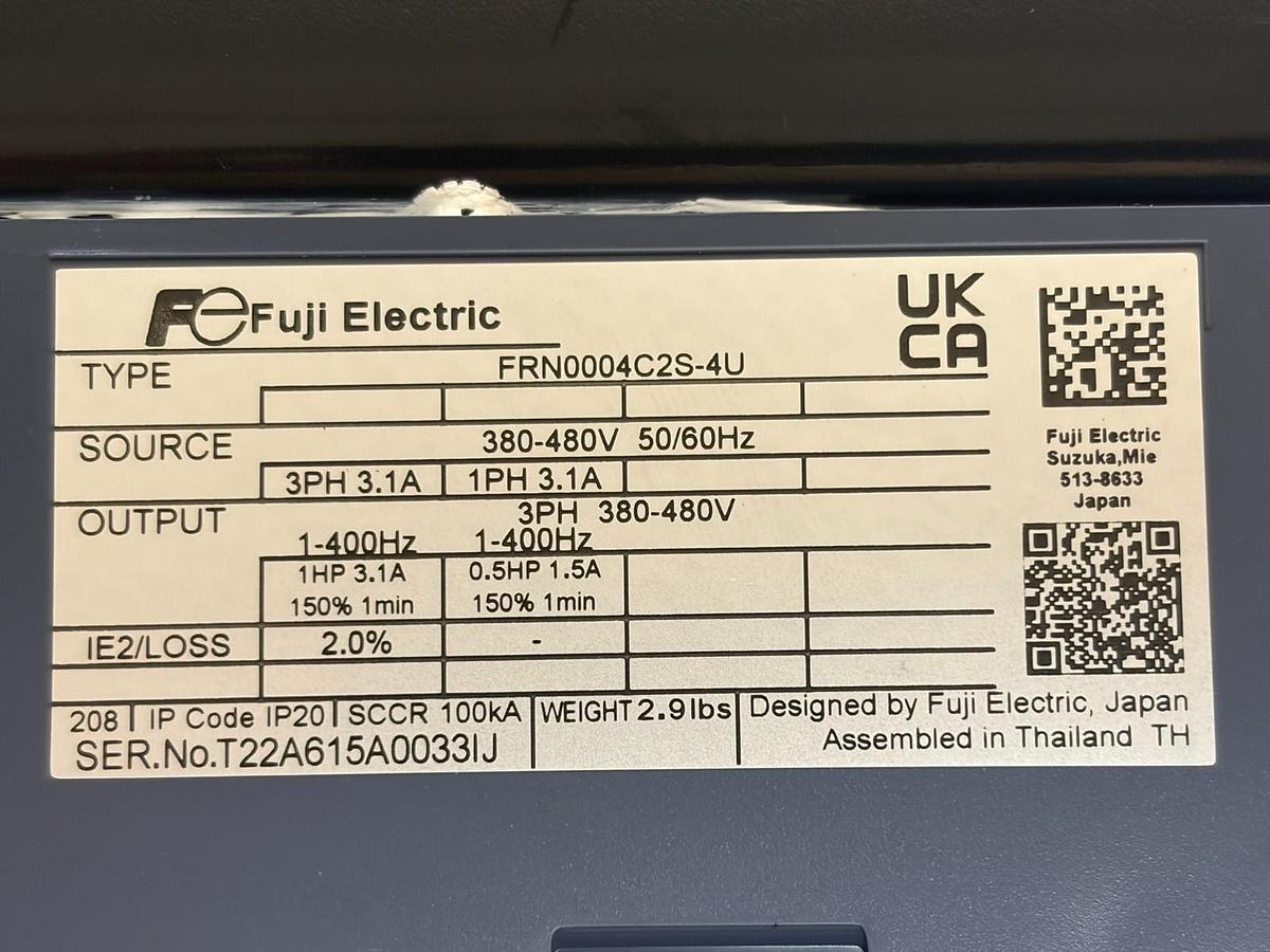 Used Fuji Electric FRN0004C2S-4U FRENIC-Mini VFD VFD 3PH 380-480V 1HP New Surplus