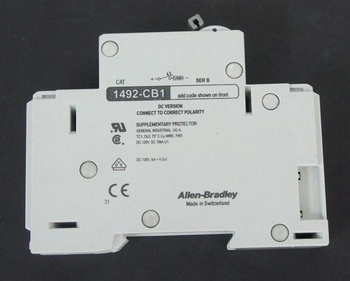 NIB ALLEN BRADLEY 1492-CB1DG100 CIRCUIT BREAKER 10 AMP, 1492CB1DG100, SER. B