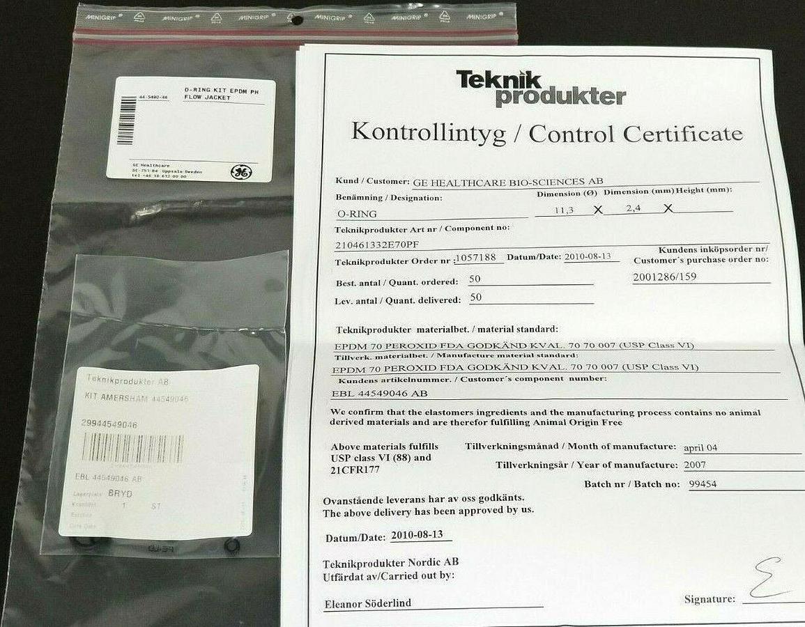 Used NEW GE HEALTHCARE 44-5490-46 O-RING KIT EPDM PH FLOW JACKET EBL 44549046 AB