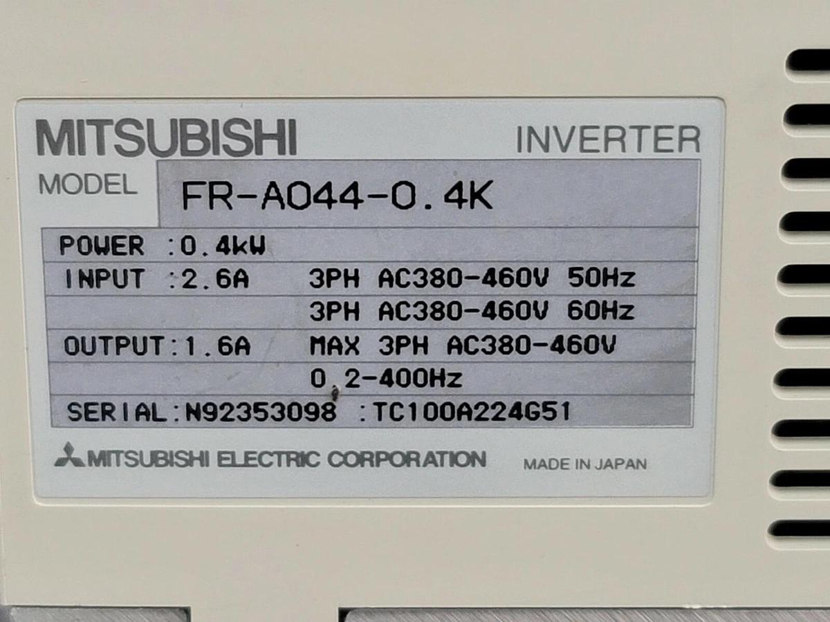 Used MITSUBISHI FR-A044-0.4K COMPACT SIZE INVERTER FR-A SERIES AC380-460V 50/60HZ