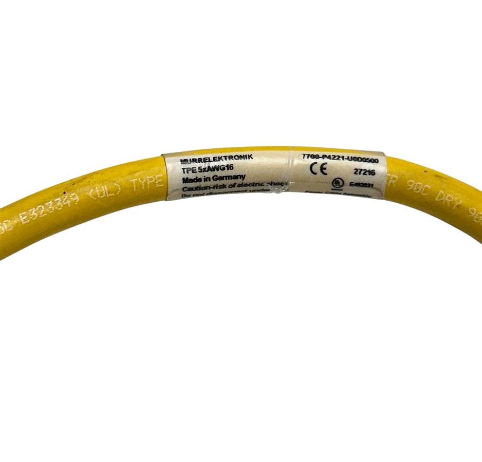 Used MURR ELEKTRONIK 7700-P4221-U0D0500 / 7700P4221U0D0500 POWER CABLE ASSEMBLY NSNP
