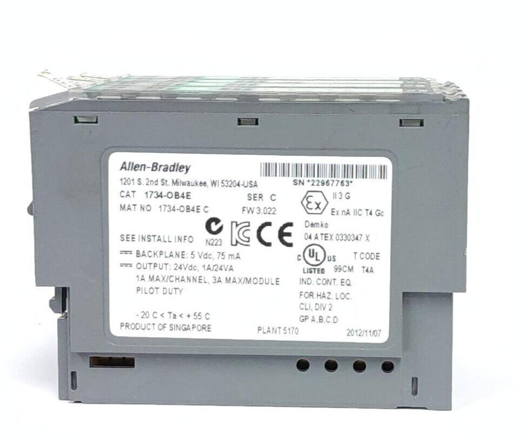 Used LOT OF 4 ALLEN BRADLEY 1734-OB4E /C FW 3.022 SER. C I/O MODULES