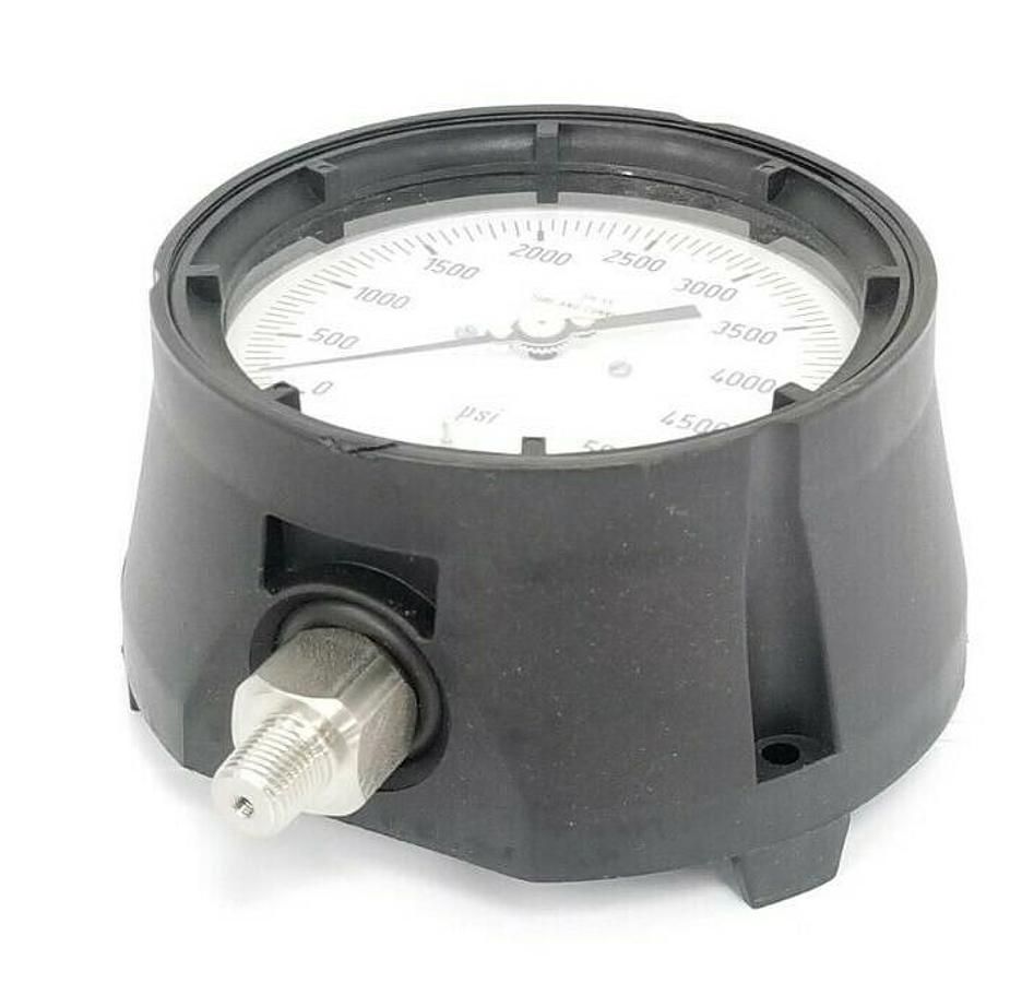 Used LOT OF 2 WIKA 4334567 PROCESS PRESSURE GAUGE 0-5000 PSI 4-1/2'' DIAL 1/2'' IN.