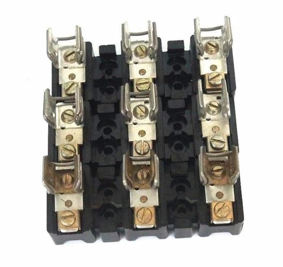 Used LOT OF 3 ALLEN BRADLEY X-401978 FUSE BLOCKS 30AMP, 600 VOLT MAX, X401978