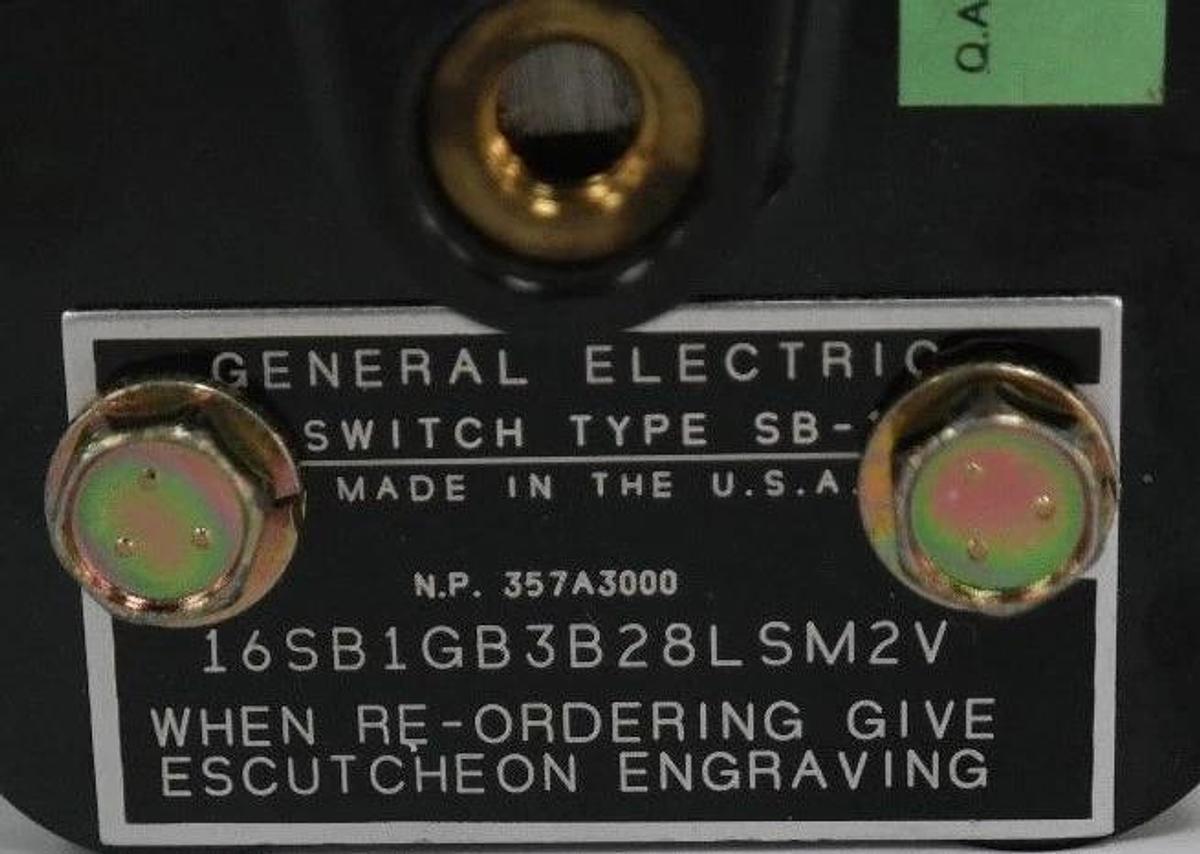 Used GENERAL ELECTRIC 16SB1GB3B28LSM2V ROTARY SWITCH TYPE SB-1 W/O CASE