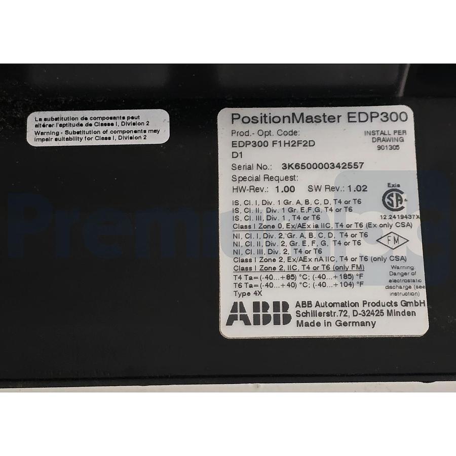 Used ABB PositionMaster EDP300 Digital Positioner EDP300-F1H2F2D D1 HART NSNP (read)