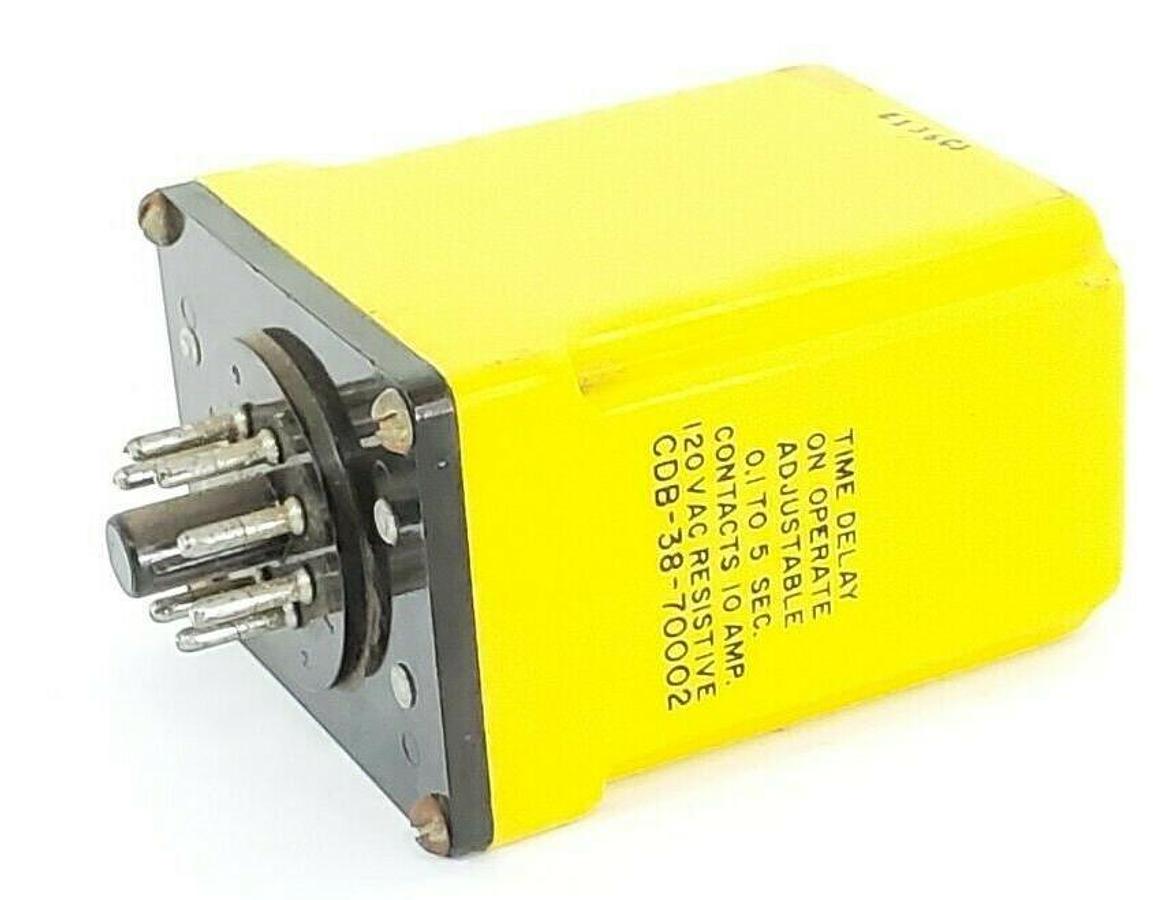 Used POTTER & BRUMFIELD CDB-38-70002 RELAY, 0.1-5.0SEC, CDB3870002 (MISSING NUMBERS)