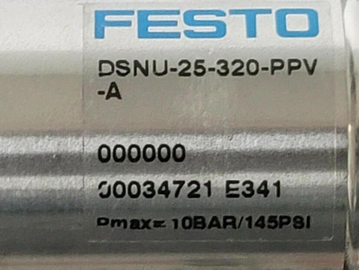 Used NEW FESTO DSNU-25-320-PPV-A STANDARD BASED CYLINDER 10BAR/145PSI