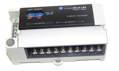 Used ALLEN BRADLEY 1790D-T16BV0 COMPACT BLOCK LDX 16 INPUT DC POWER 1790DT16BV0