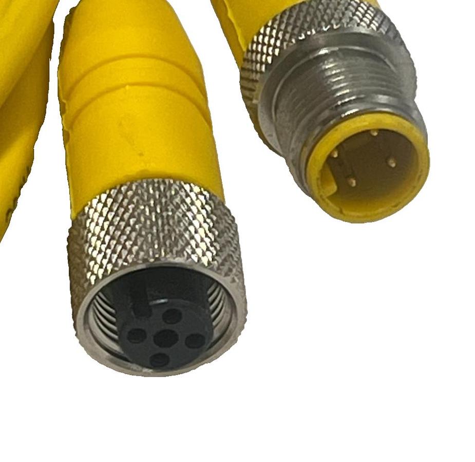 Used LUMBERG RST 4-RKT M12 Male Straight to Female Straight 4-Pin Cordset 1.35 meters