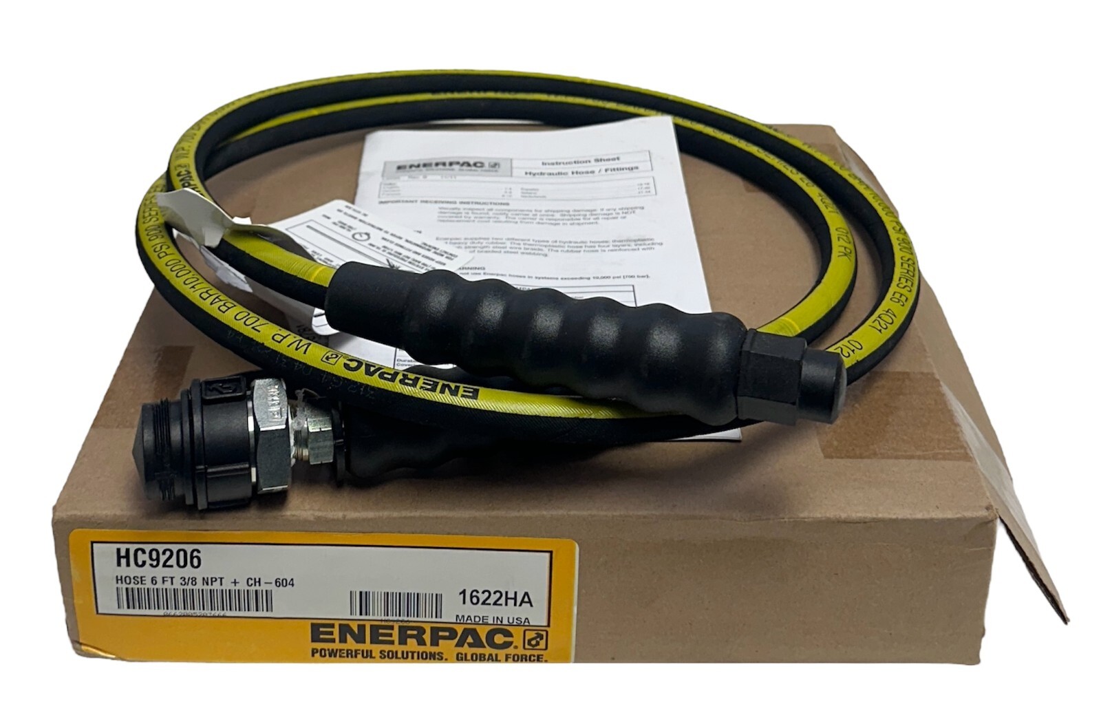 Used ENERPAC 80018781 / HC9206 OEM 6' HOSE W/ CH-604-3/8'' HI-PRESSURE ASSEMBLY NSMP