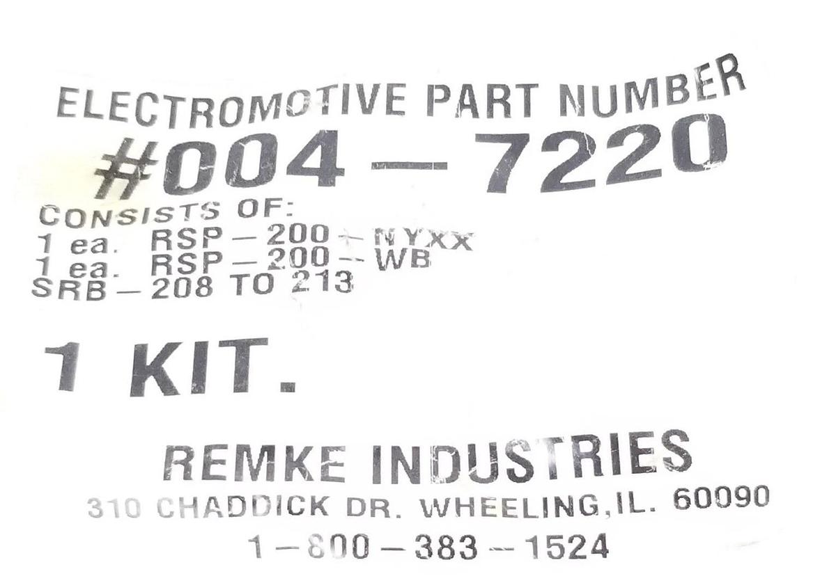 NEW REMKE 004-7220 KIT 0047220 (INCOMPLETE)