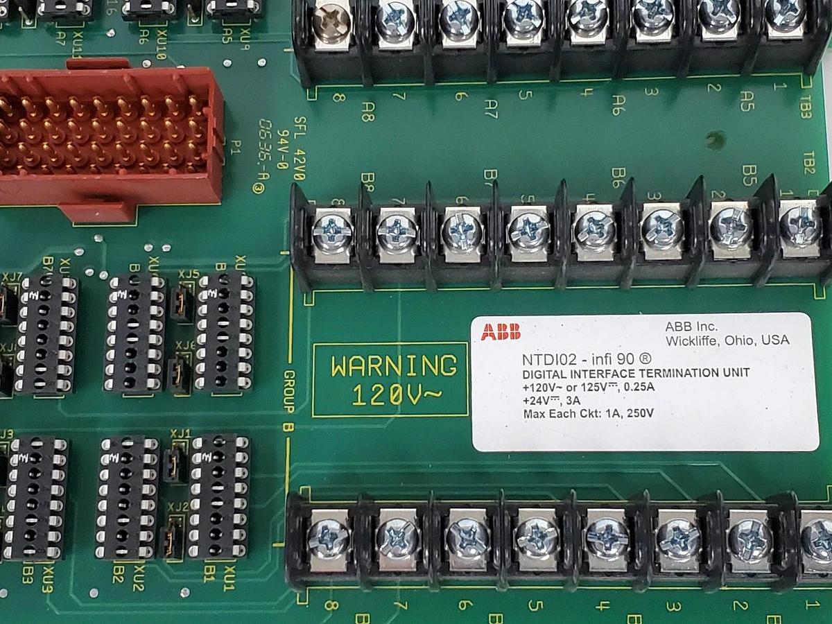 Used ABB NTDI02 DIGITAL INTERFACE TERMINATION UNIT ASSY: 6644582A1, NTDI-02