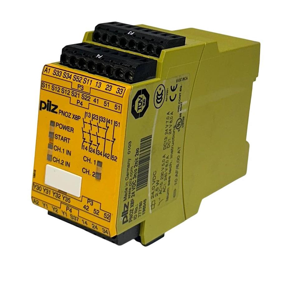 Used PILZ PNOZ X8P 24 VDC 3n/o 2n/c 2so / 777760 SAFETY RELAY 24VDC 2.5W USNP