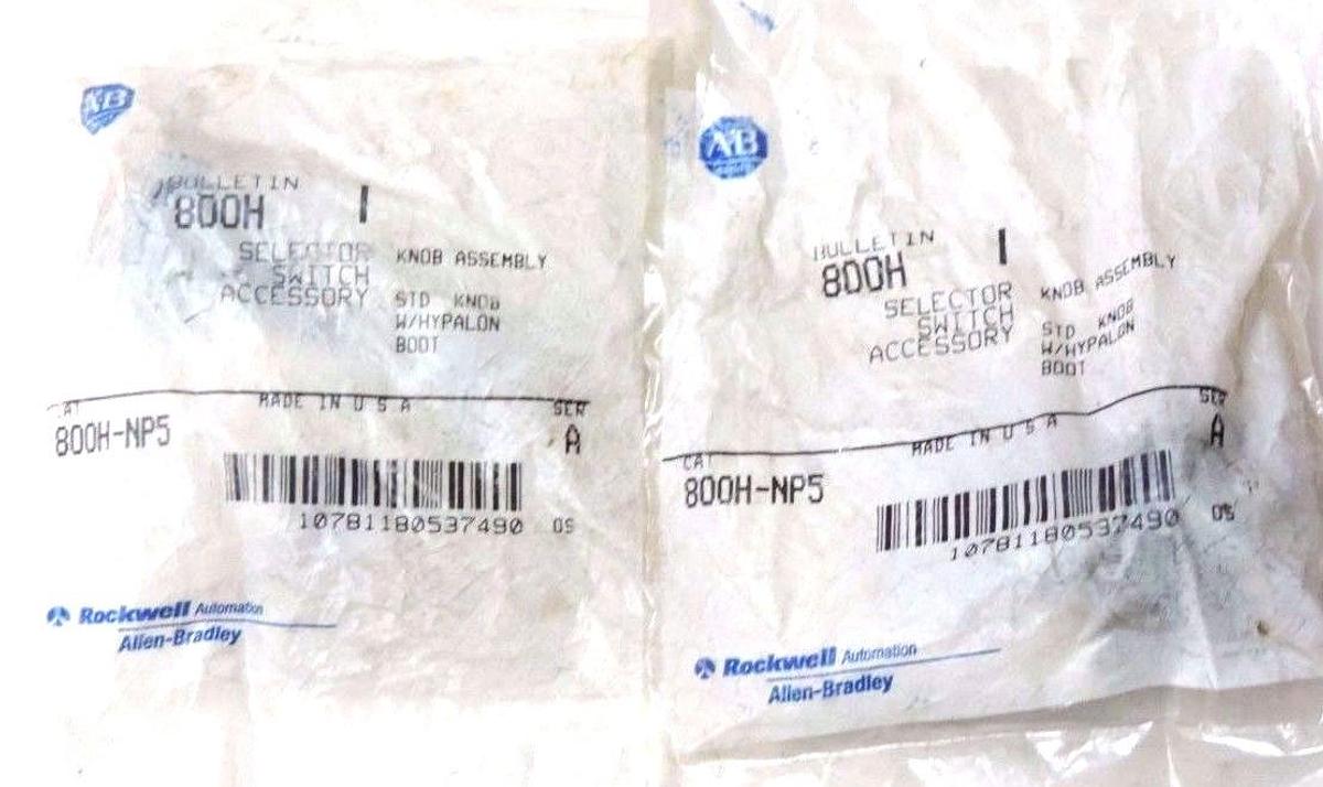 Used LOT OF 2 NEW ALLEN BRADLEY 800H-NP5 SELECTOR SWITCH KNOB ASSEMBLIES 800HNP5