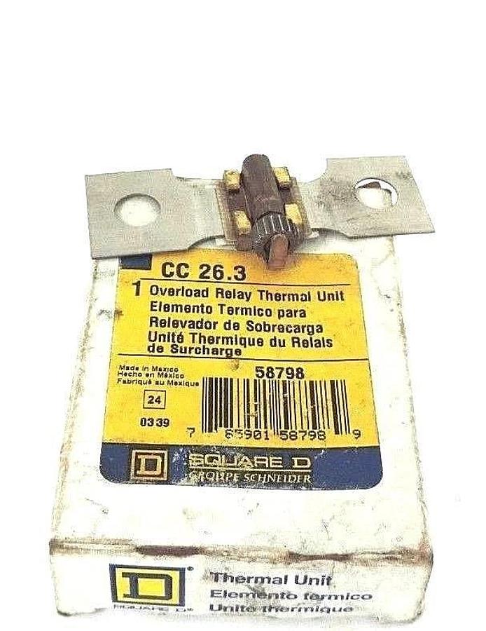 Used NIB SQUARE D CC 26.3 OVERLOAD RELAY THERMAL UNIT 58798