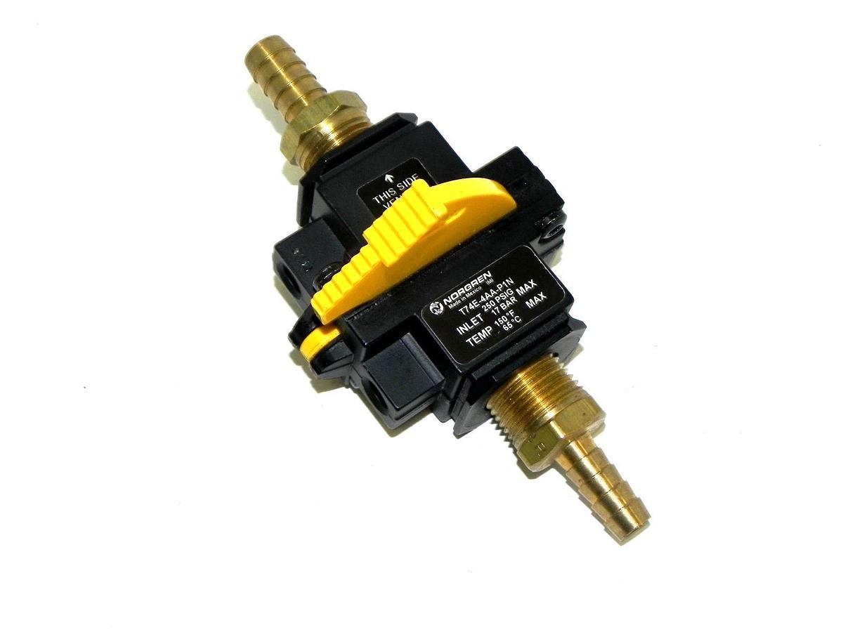 NORGREN T74E-4AA-P1N SHUT OFF VALVE 1/2'' W/ BRASS END CONNECTORS T74E4AAP1N