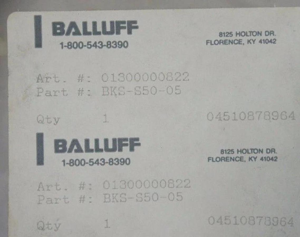 NEW BALLUFF BKS-S50-05 CABLE 5 METER W/ 6PIN CONNECTOR ART. # 01300000822