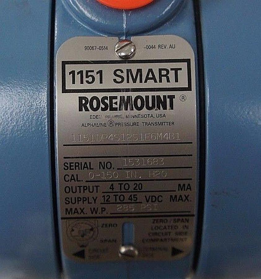 NIB ROSEMOUNT 1151 SMART PRESSURE TRANSMITTER 1151DP4S12S1E6M4B1 W/ 1199 SEAL