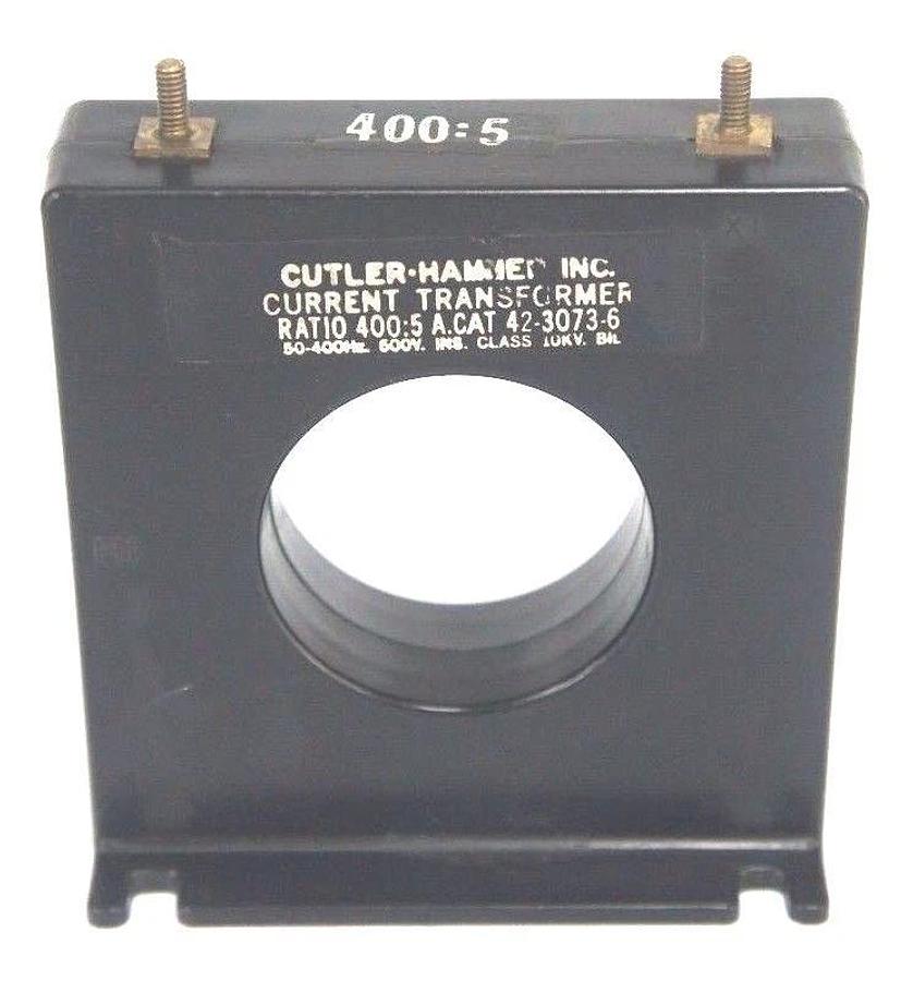 Used CUTLER-HAMMER 42-3073-6 RATIO 400:5 TRANSFORMER