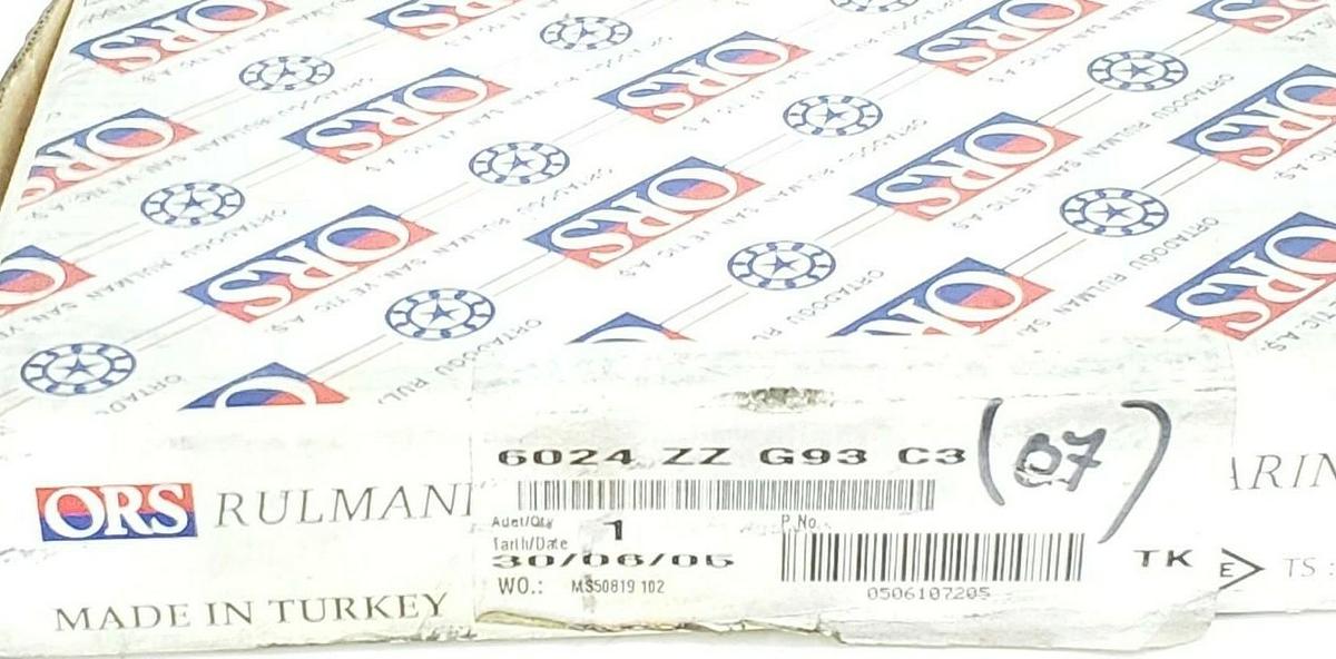 Used NIB ORS 6024.ZZ G93 C3 BALL BEARINGS 120X180X28.0MM SINGLE ROW SHIELDED