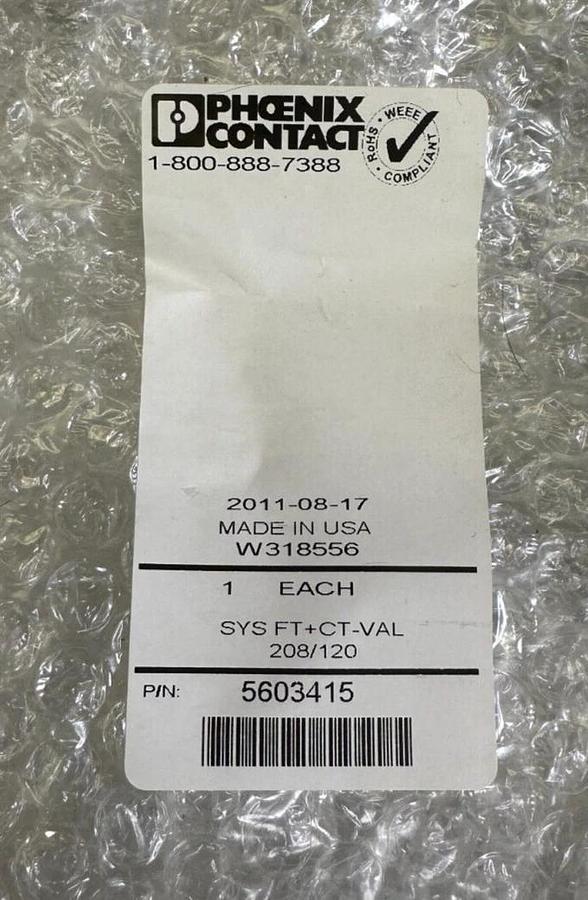 NEW PHOENIX CONTACT 5603415 SYS FT+CT-VAL / SYSFTCTVAL INDOOR/OUTDOOR SYSTEM
