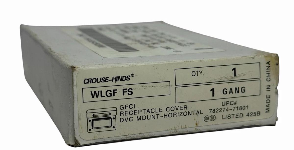 NIB CROUSE-HINDS WLGF FS RECEPTACLE COVER 1 GANG DVC MOUNT-HORIZONTAL