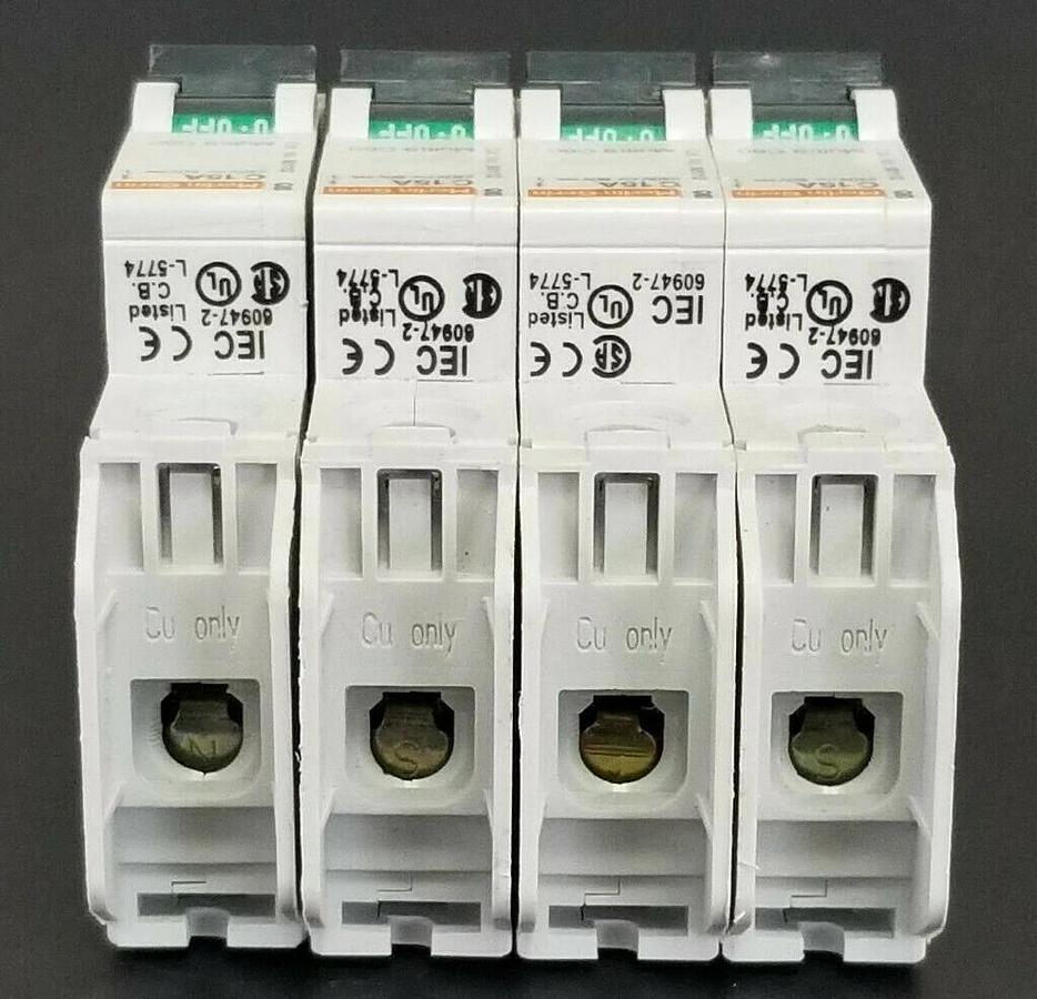 Used LOT OF 4 MERLIN GERIN CAT. NO. 60112 MULTI9 C60 CIRCUIT BREAKERS C15A 240V/60V