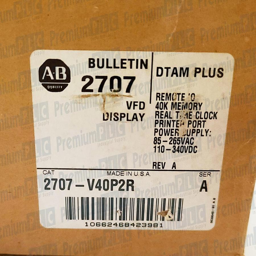 Used ALLEN BRADLEY 2707-V40P2R SER. A, REV. A, DTAM PLUS VFD DISPLAY 2707V40P2R NEW