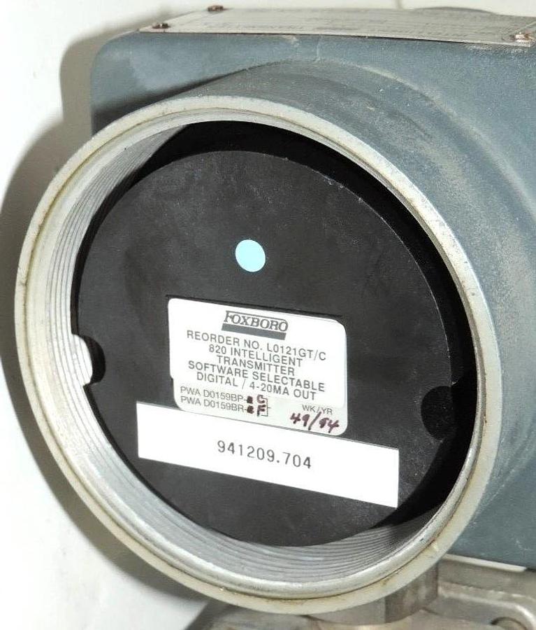 Used FOXBORO 821GM-DS1SH2-AM INTELLIGENT TRANSMITTER W/ L0121GT/C 820 TRANSMITTER
