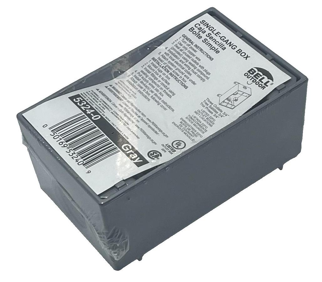 LOT OF 10 BELL OUTDOOR 5331‑0 SINGLE GANG BOX 5 x ¾″ GRAY WEATHERPROOF ALUMINUM