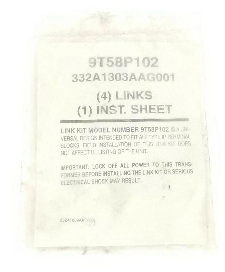 Used NEW GENERAL ELECTRIC 332A1303AAG001 (4) LINKS (1) INST. SHEET LINK KIT 9T58P102