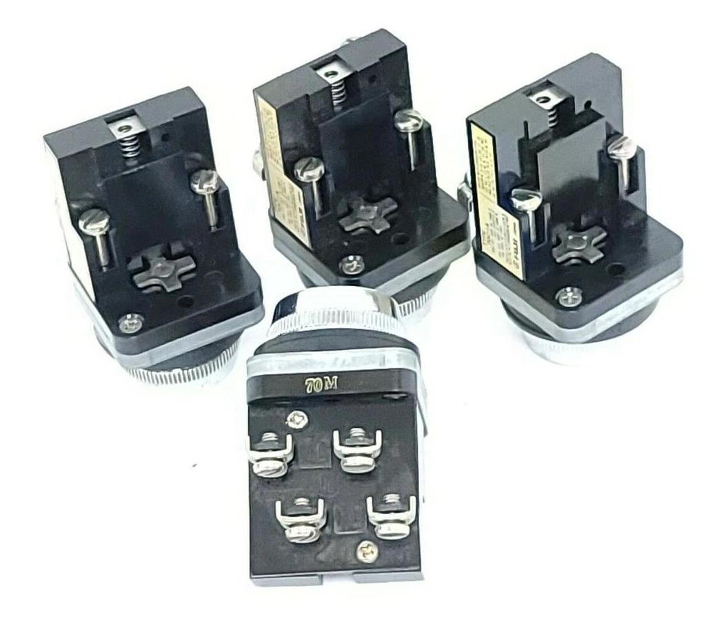 Used LOT OF 4 FUJI ELECTRIC 70C-IA CONTACT BLOCK 70CIA, GREEN PUSHBUTTON