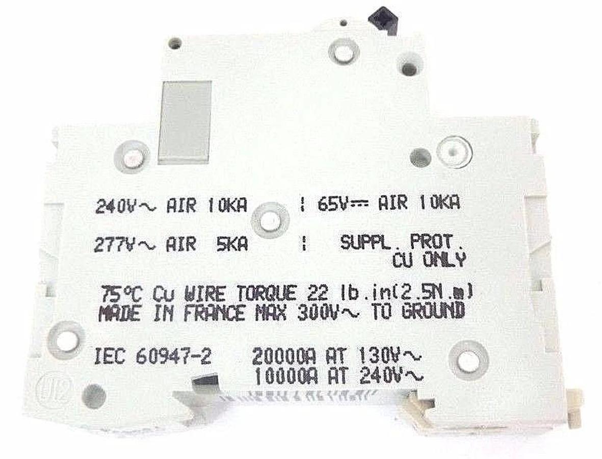 Used NIB SQUARE D MULTI 9 C60 MINIATURE SUPPLEMENTARY PROTECTOR 24430, 6A, 1POLE