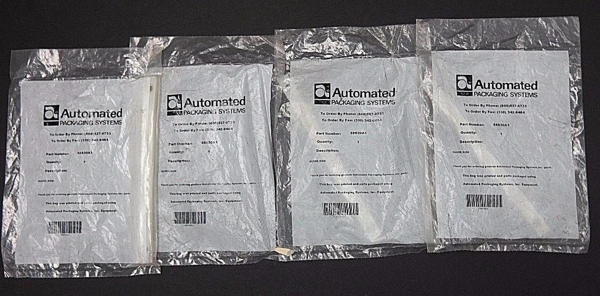 Used LOT OF 4 NEW AUTOMATED PACKAGING SYSTEMS 58930A1 SIDE GUIDES
