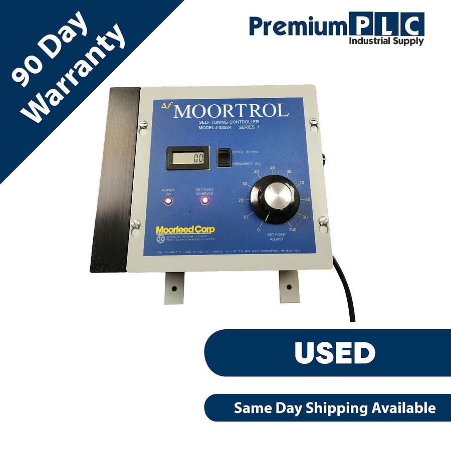 Used USED MOORFEED CORP 83534 SERIES 1 MOORTROL SELF TUNING FEEDER CONTROLLER