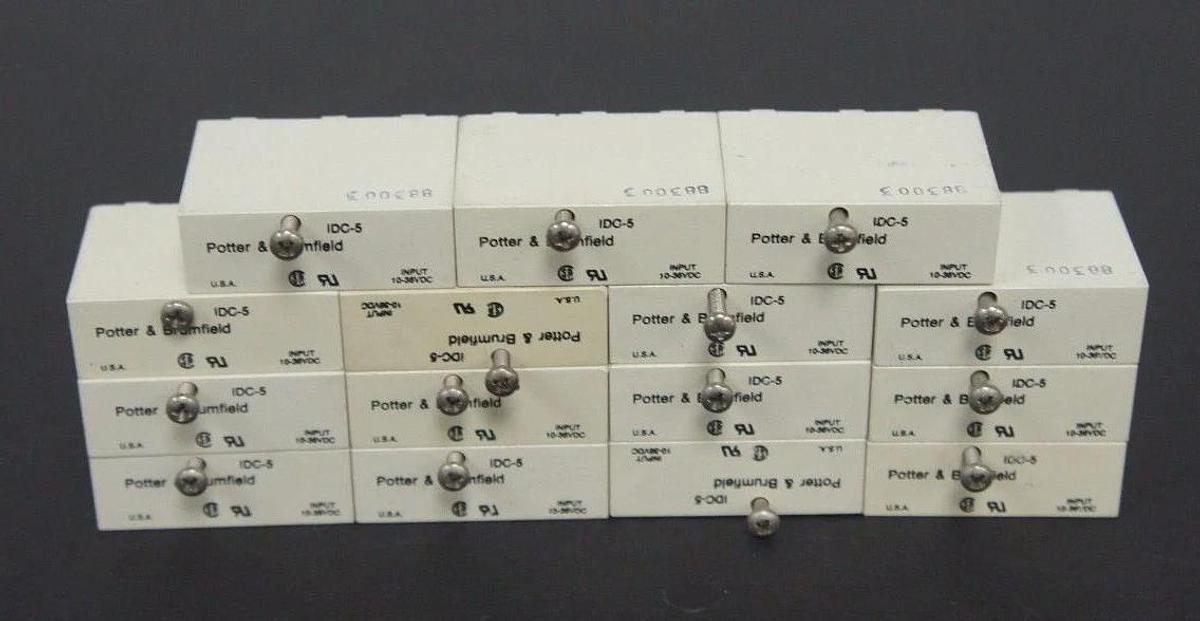 Used LOT OF 15 POTTER & BRUMFIELD IDC-5 I/O MODULES IDC5, 10-36 VDC