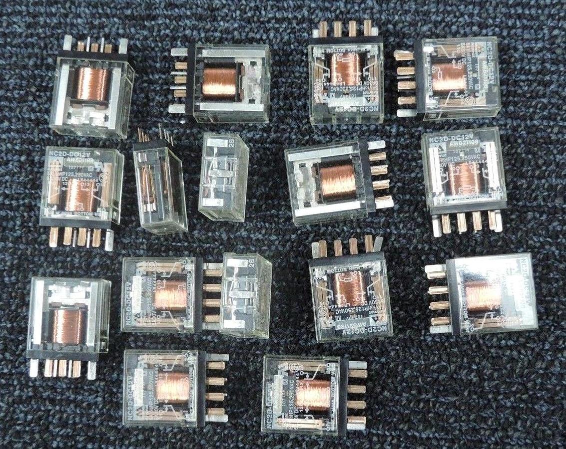 Used LOT OF 16 AROMAT NC2D-DC12V RELAYS NC2DDC12V
