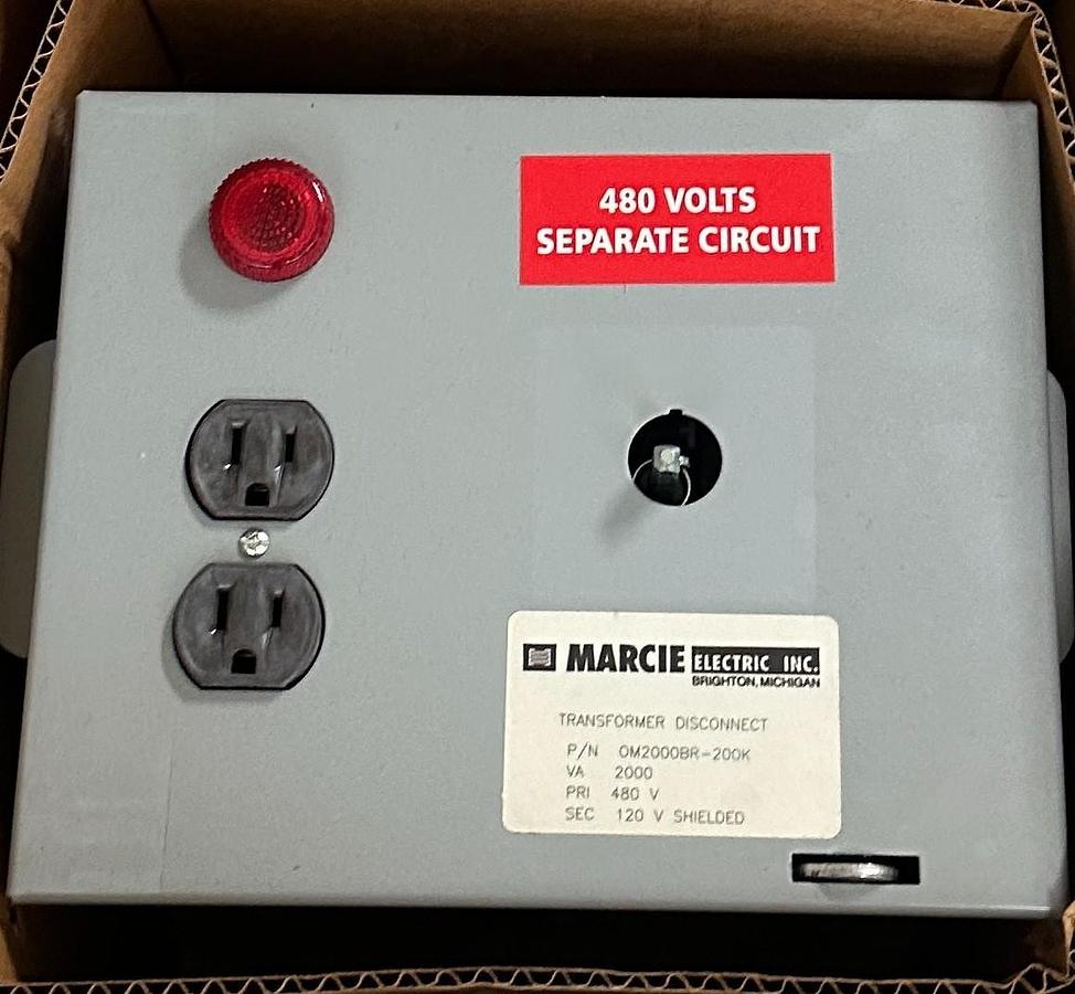 Used MARCIE ELECTRIC OM2000BR-200K / OM2000BR200K TRANSFORMER DISCONNECT PRI480V NSMP