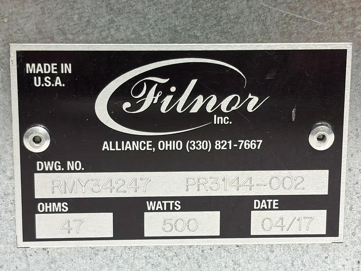 Used Filnor RMY34247 Dynamic Braking Resistor 47 Ohms 500 Watts - New Surplus