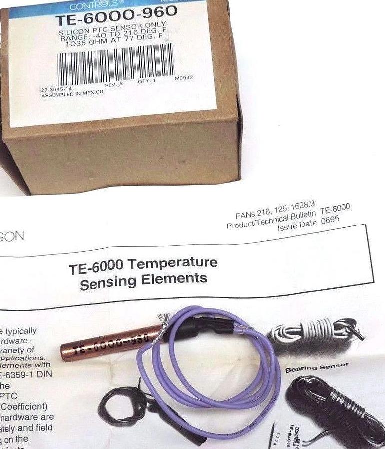 Used NIB JOHNSON CONTROLS TE-6000-960 SILICON PTC SENSOR ONLY RANGE: -40 TO 216 DEG F